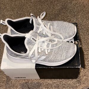 Adidas Knit Gray and White Running Shoes